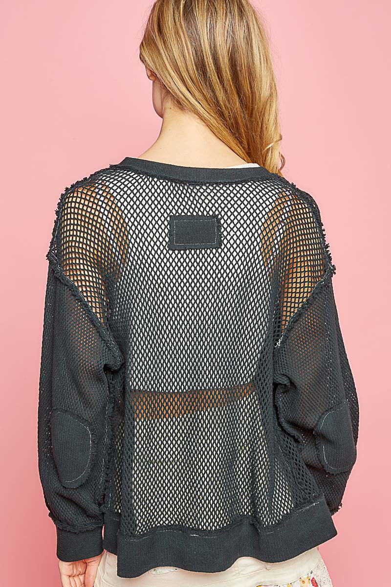 POL Zip Up Cool Crochet Jacket