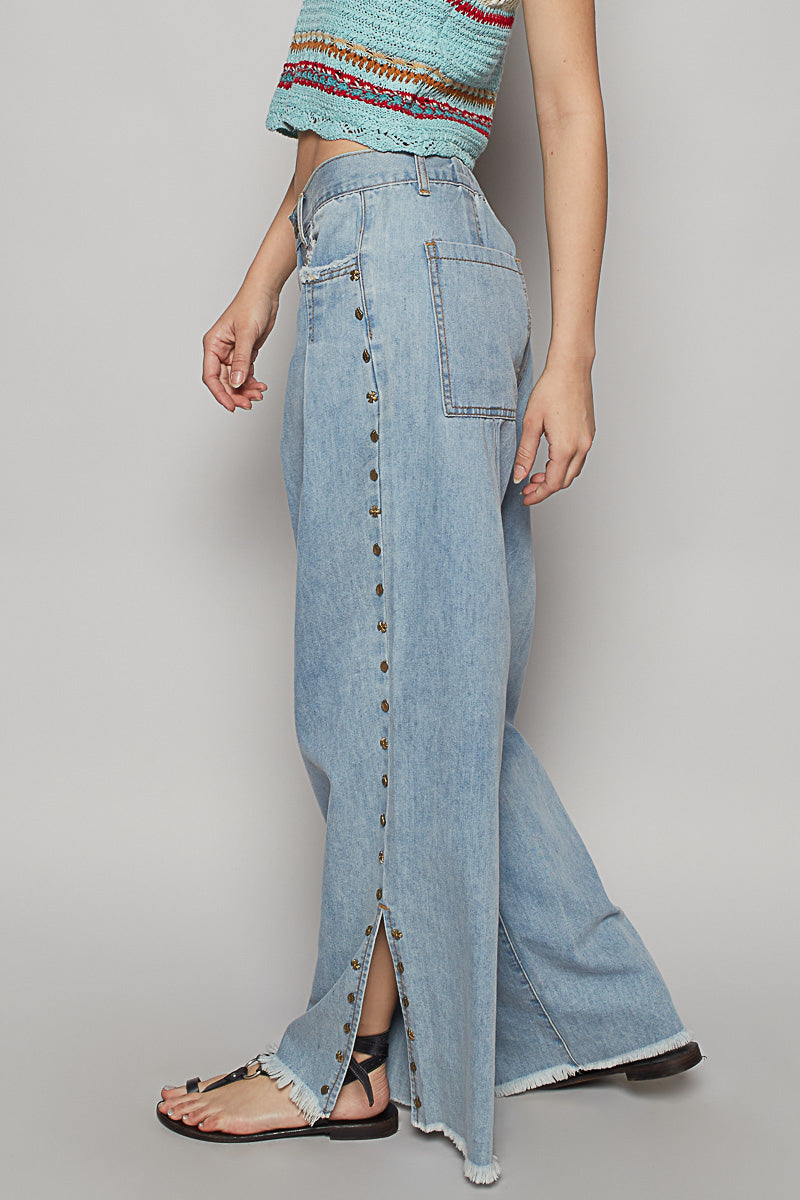 POL Wide Twill Studded Pants