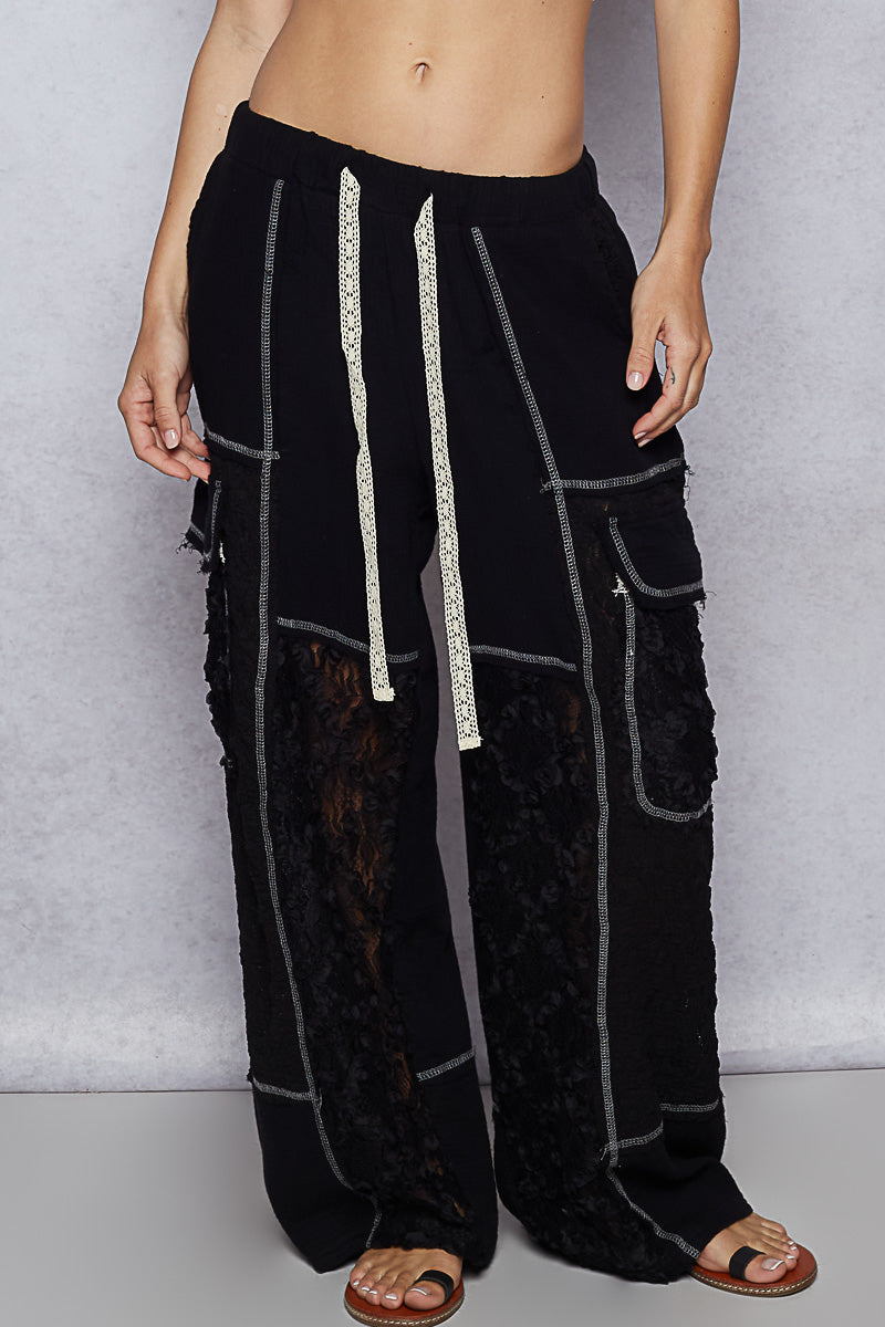 POL Wide Leg Contrast Comfy Pants