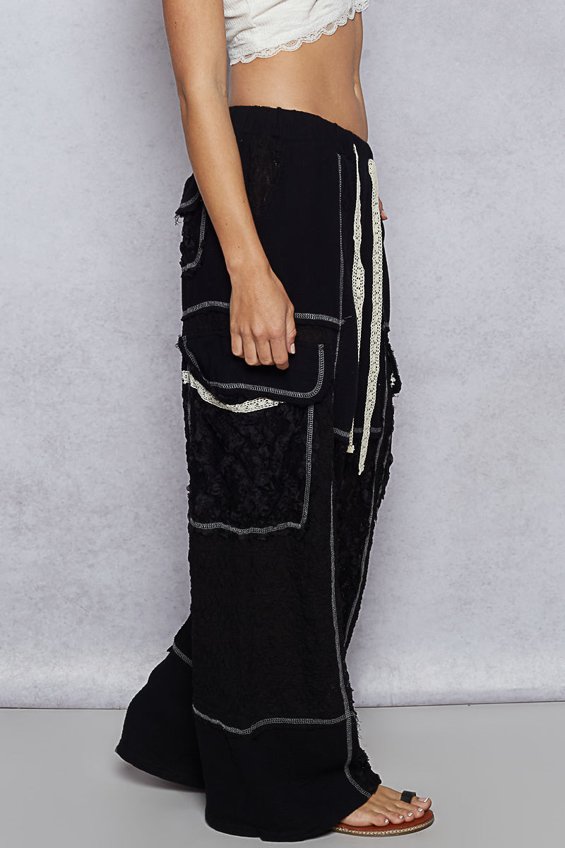 POL Wide Leg Contrast Comfy Pants