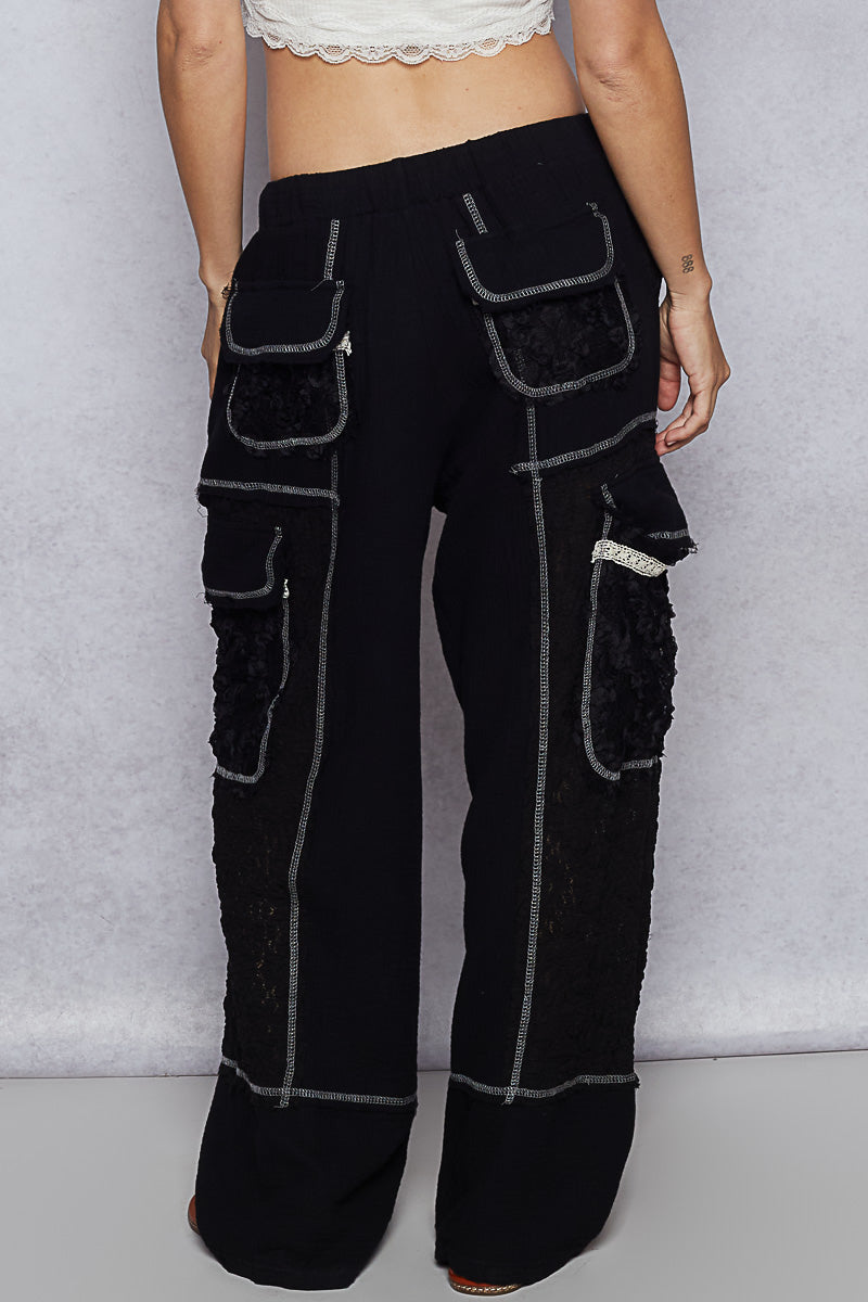 POL Wide Leg Contrast Comfy Pants