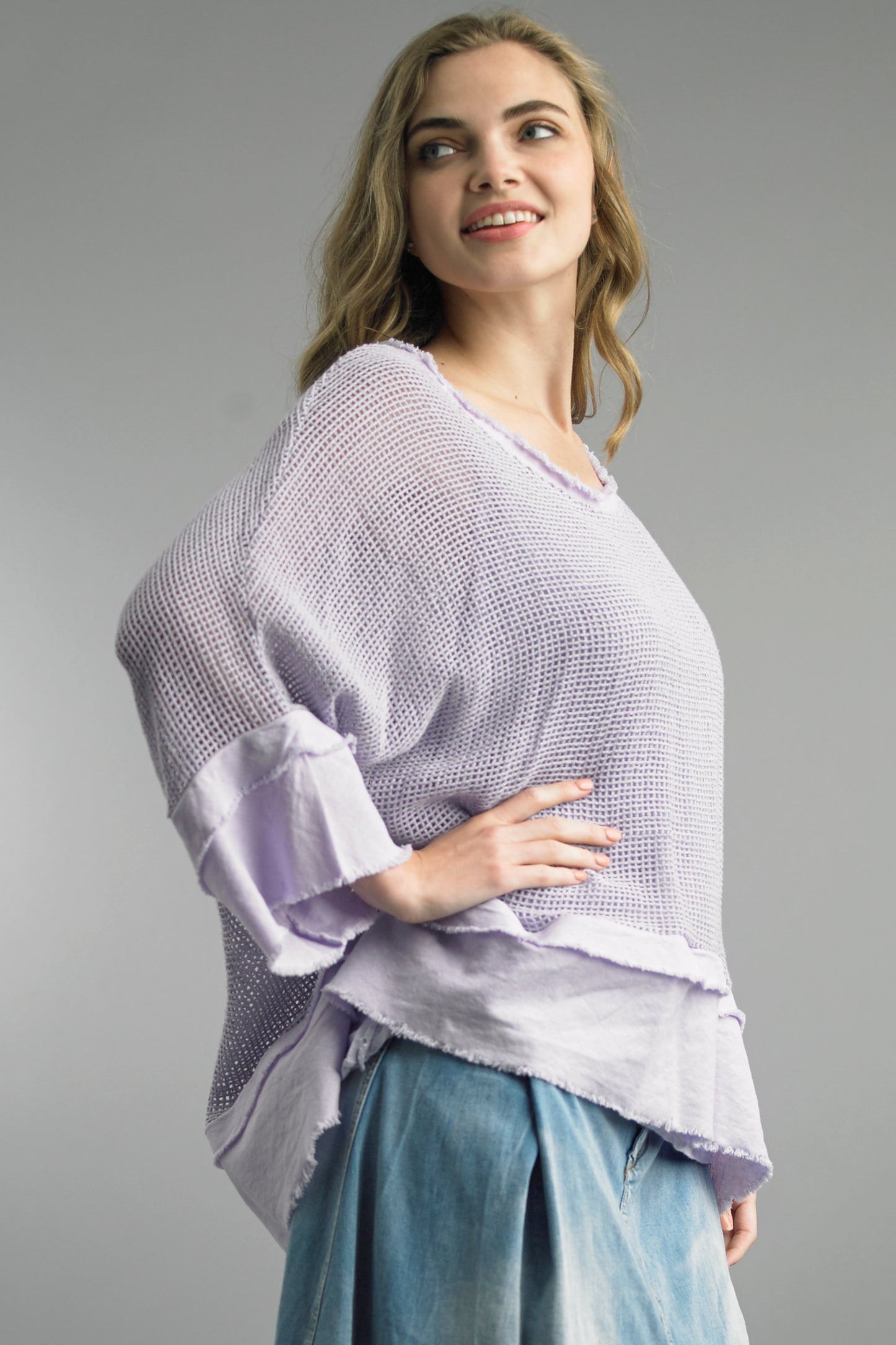 Tempo Paris Cotton Mesh Top w/ Cami
