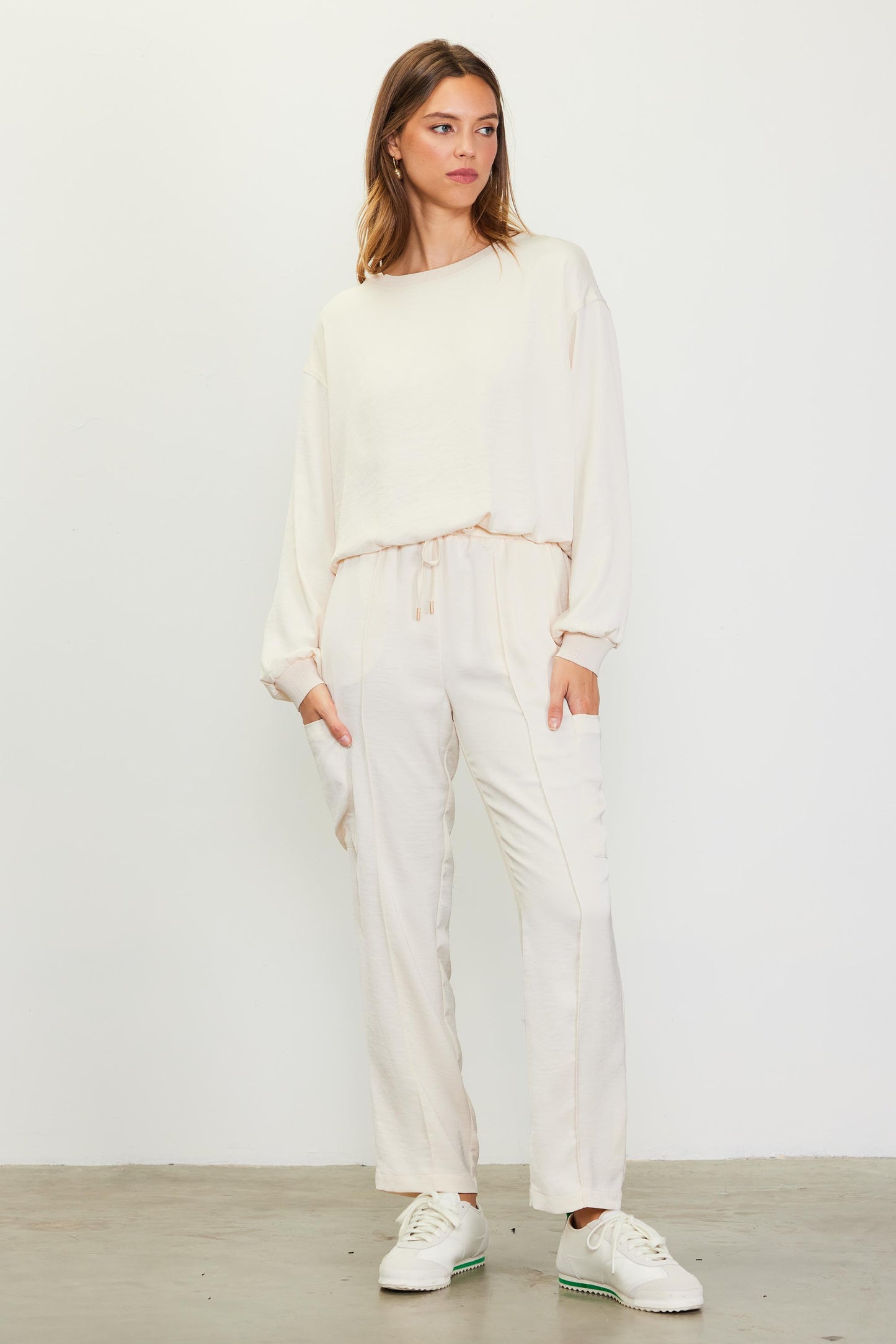 Skies Are Blue Relaxed Utility Pintuck Pants - LARGE
