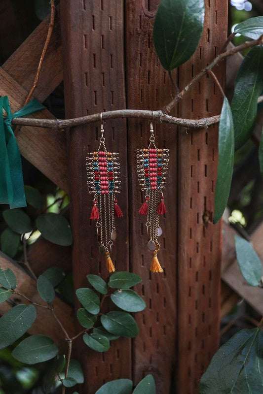 BoHo Beaded Drop Earrings
