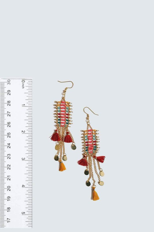 BoHo Beaded Drop Earrings