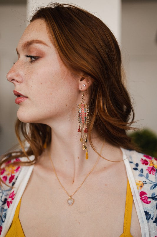 BoHo Beaded Drop Earrings