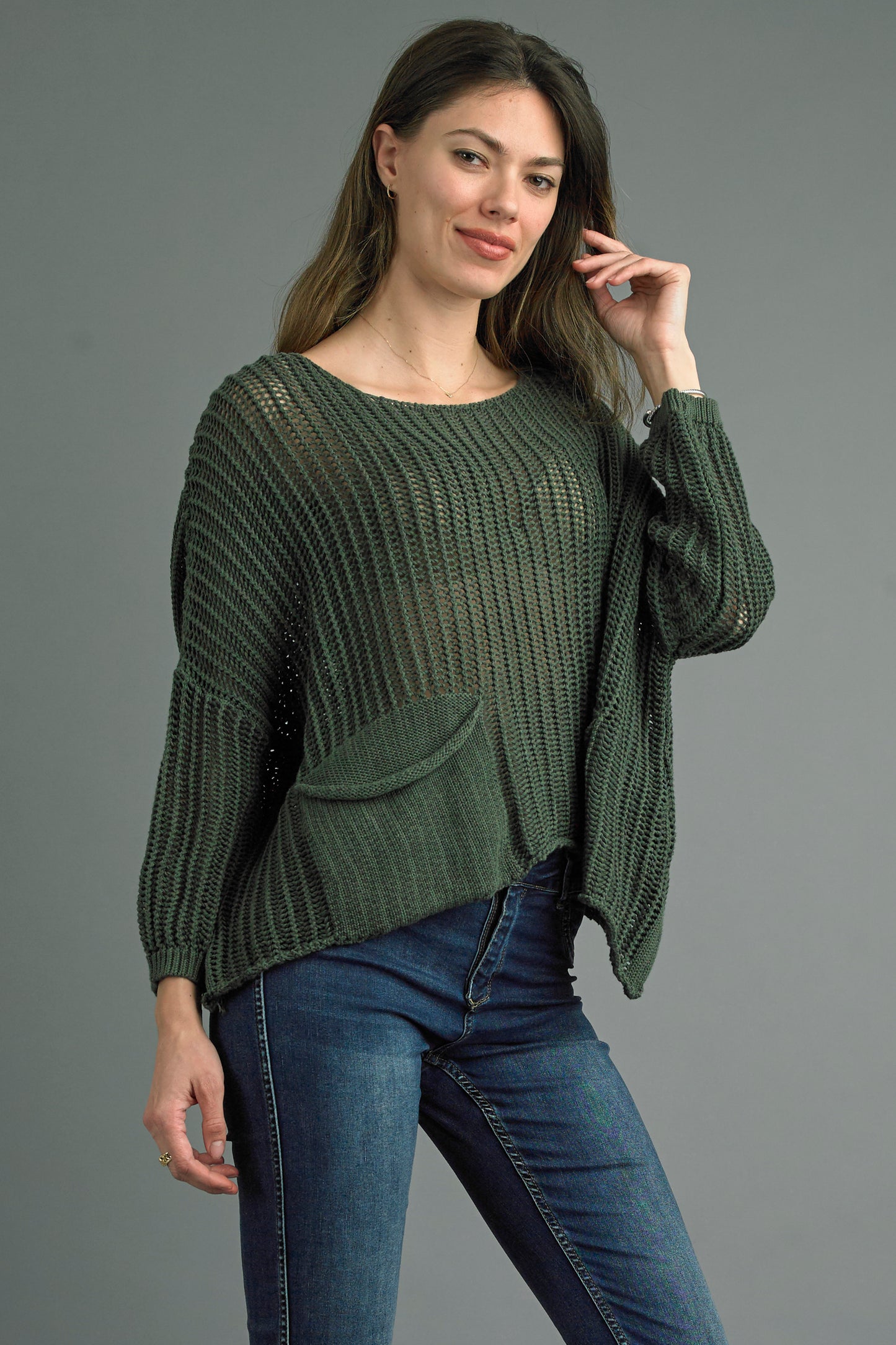 Tempo Paris Crochet Knit Top