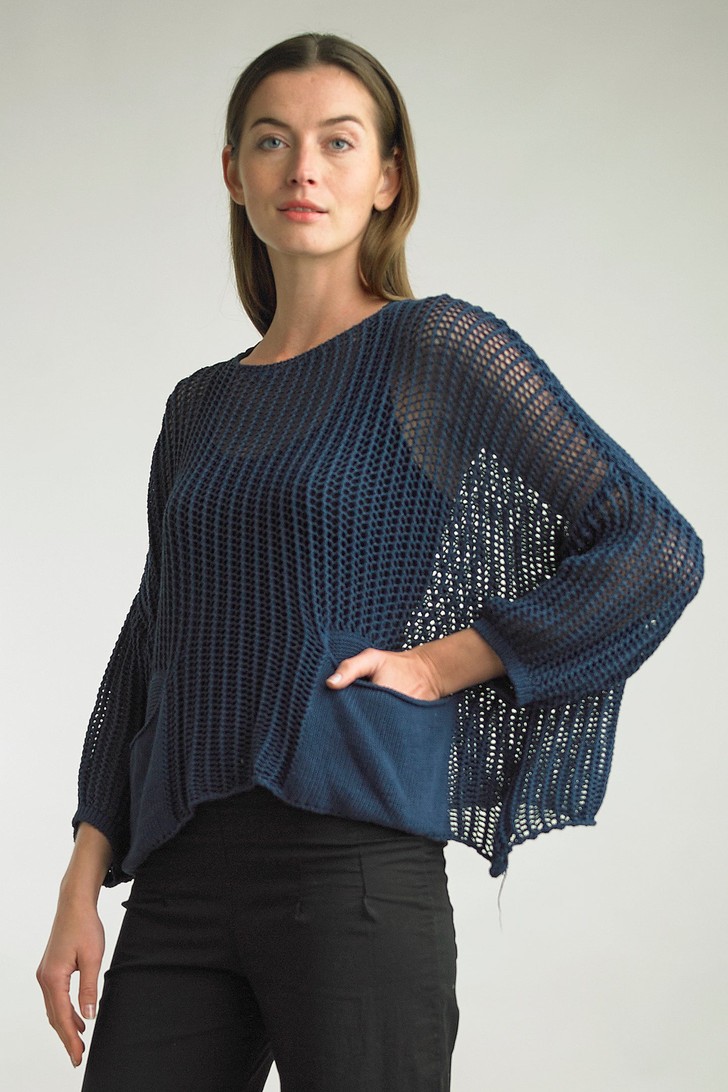 Tempo Paris Crochet Knit Top