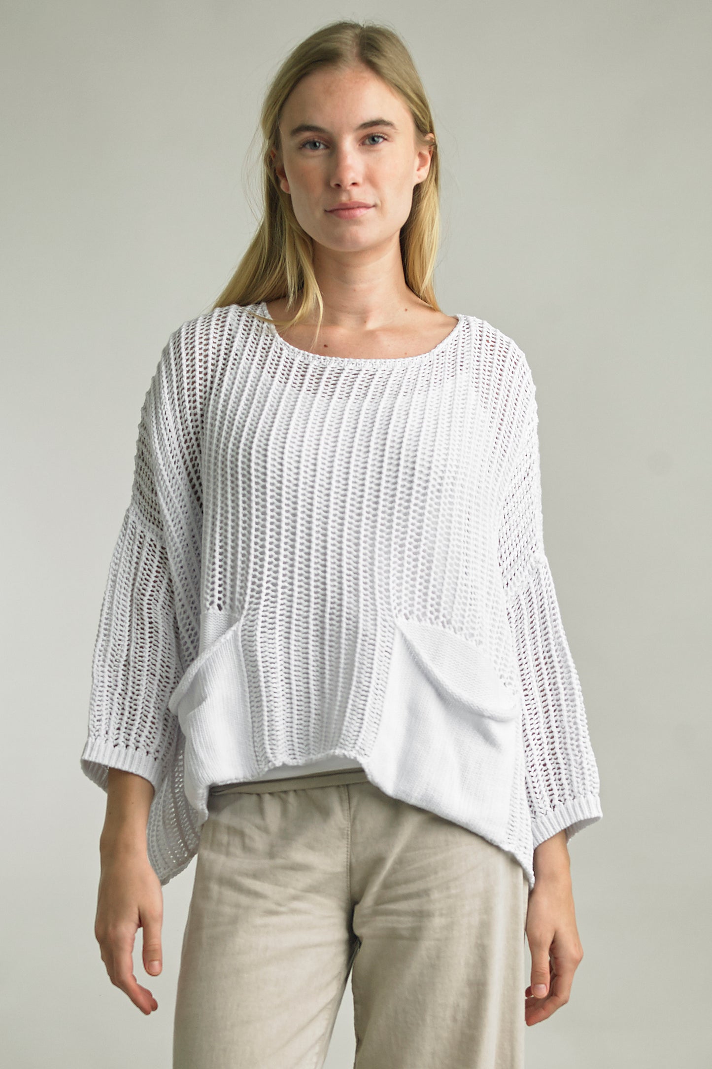 Tempo Paris Crochet Knit Top