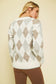 Mystree Argyle Pattern Pullover Sweater - MEDIUM