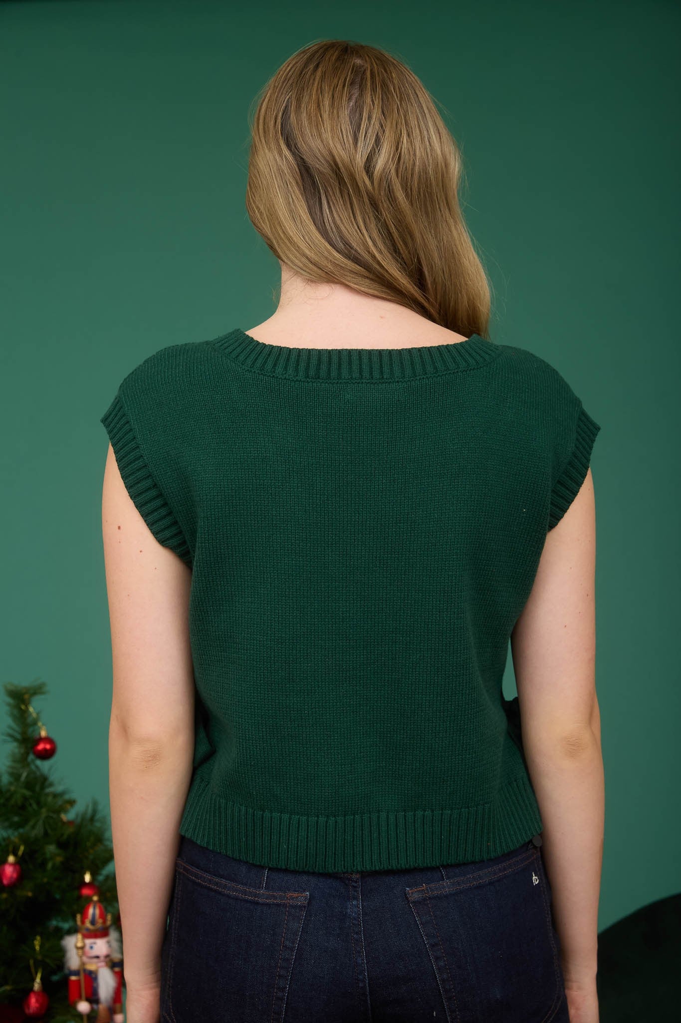 Blu Pepper Cable Knit Side Tie Vest