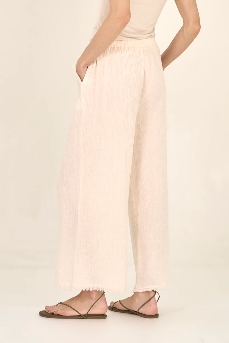 Grade & Gather Raw Edge Gauze Pants