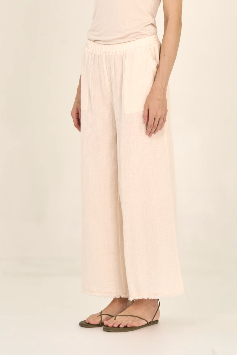 Grade & Gather Raw Edge Gauze Pants
