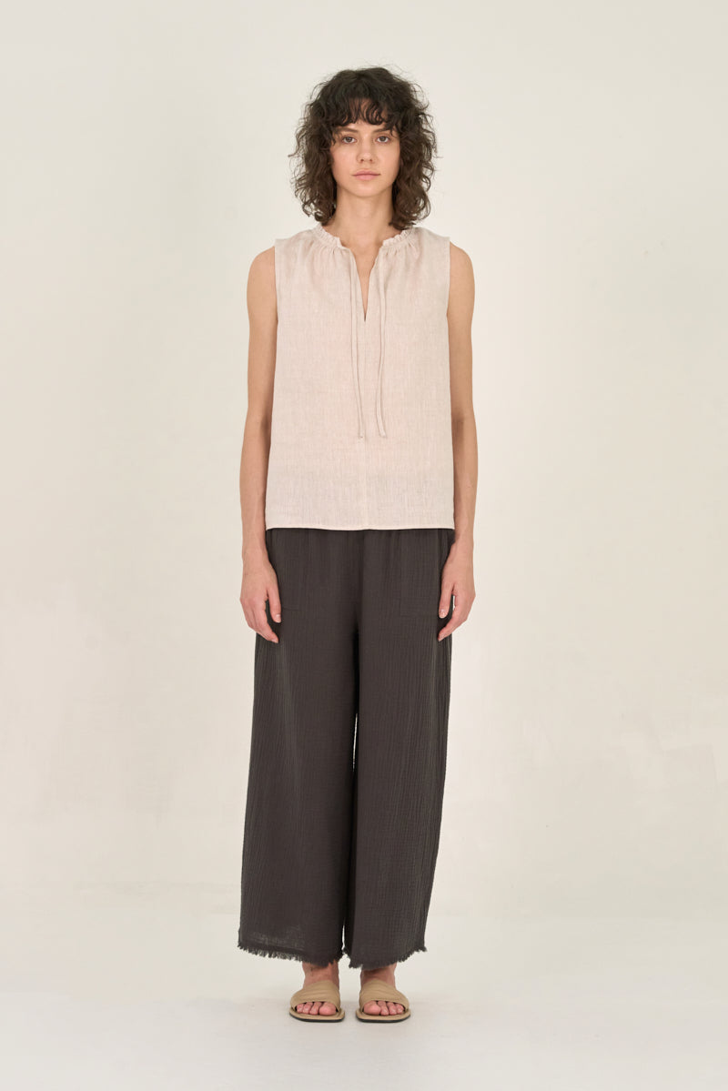 Grade & Gather Raw Edge Gauze Pants
