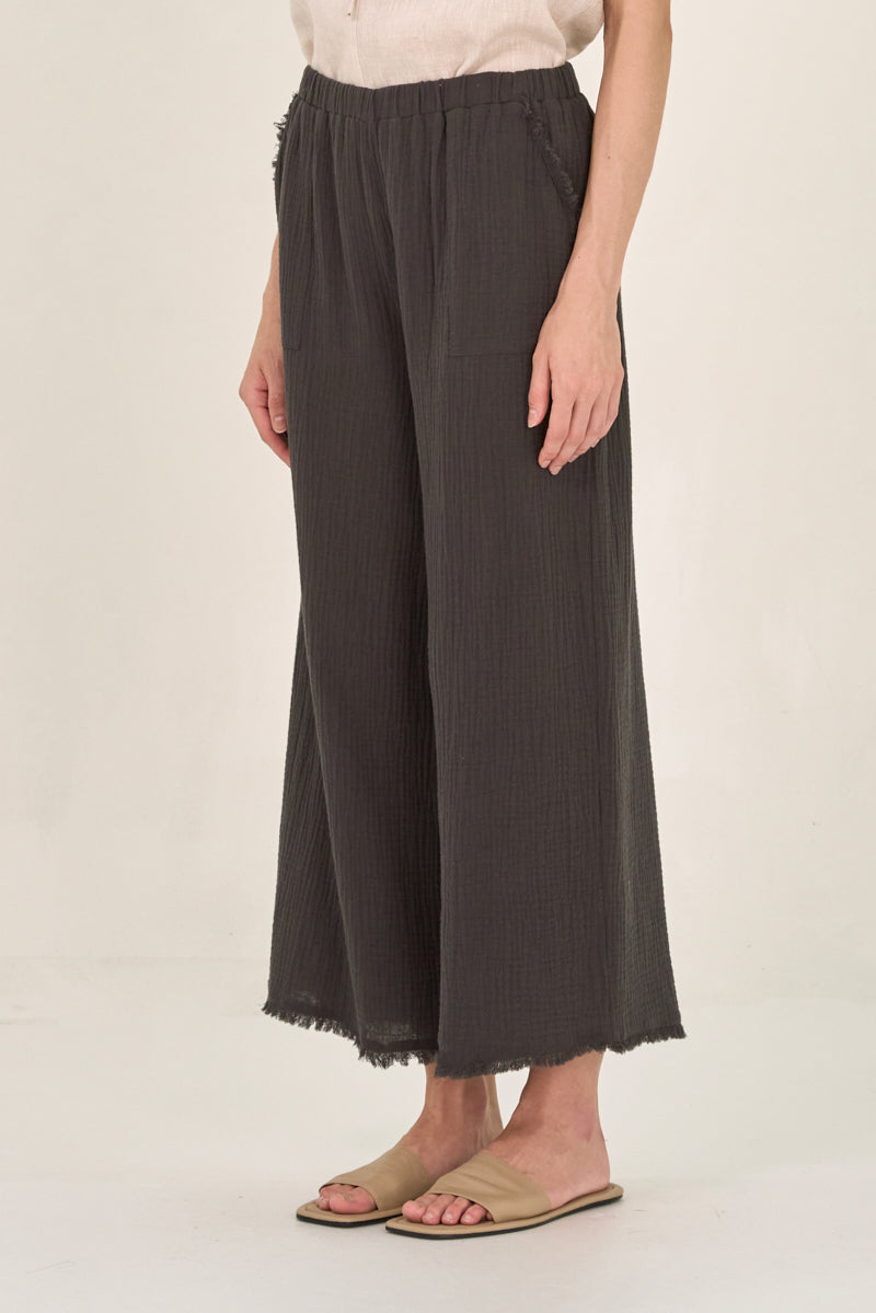 Grade & Gather Raw Edge Gauze Pants