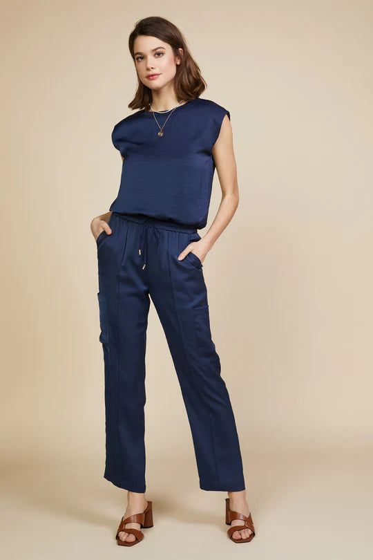 Skies Are Blue Relaxed Utility Pintuck Pants - LARGE