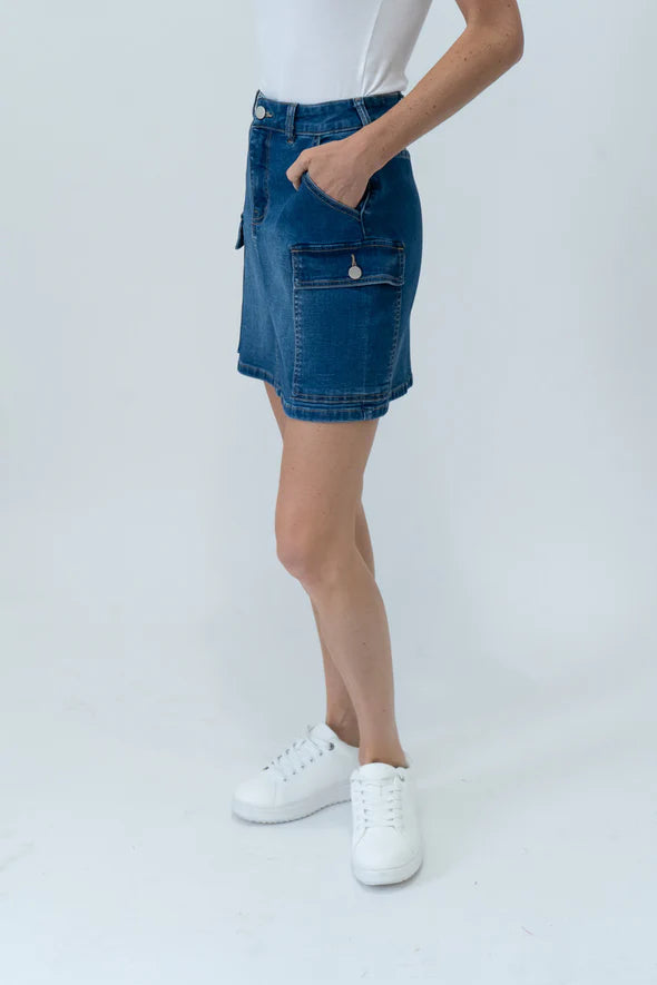 Six Fifty Kyra Cargo Denim Skirt
