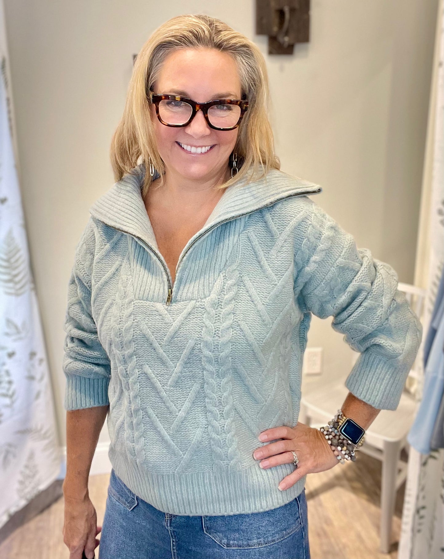 Crescent Mary-Ann Cable Knit Sweater - MEDIUM