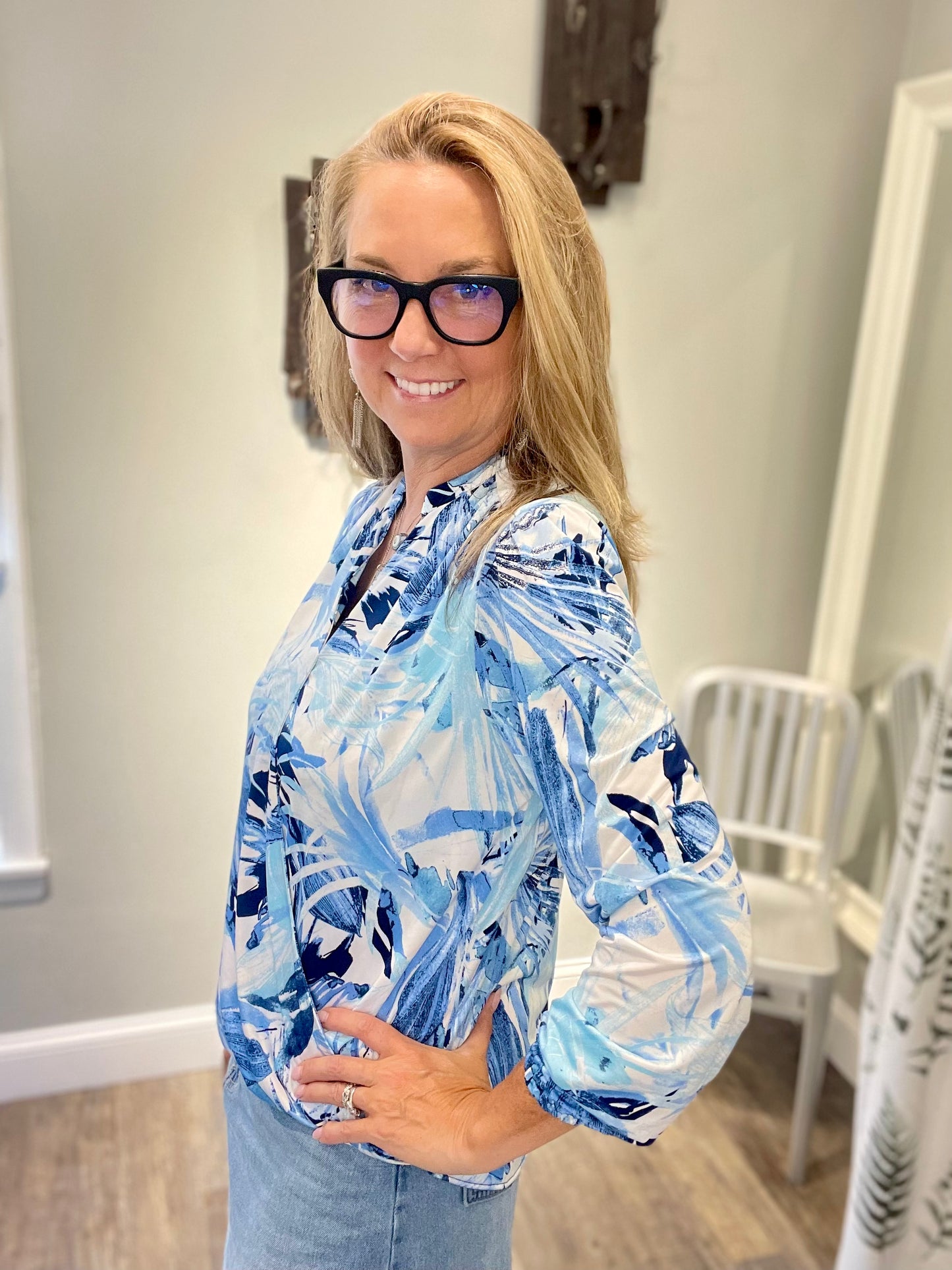 Love 2 Love V Neck Crossover Blouse