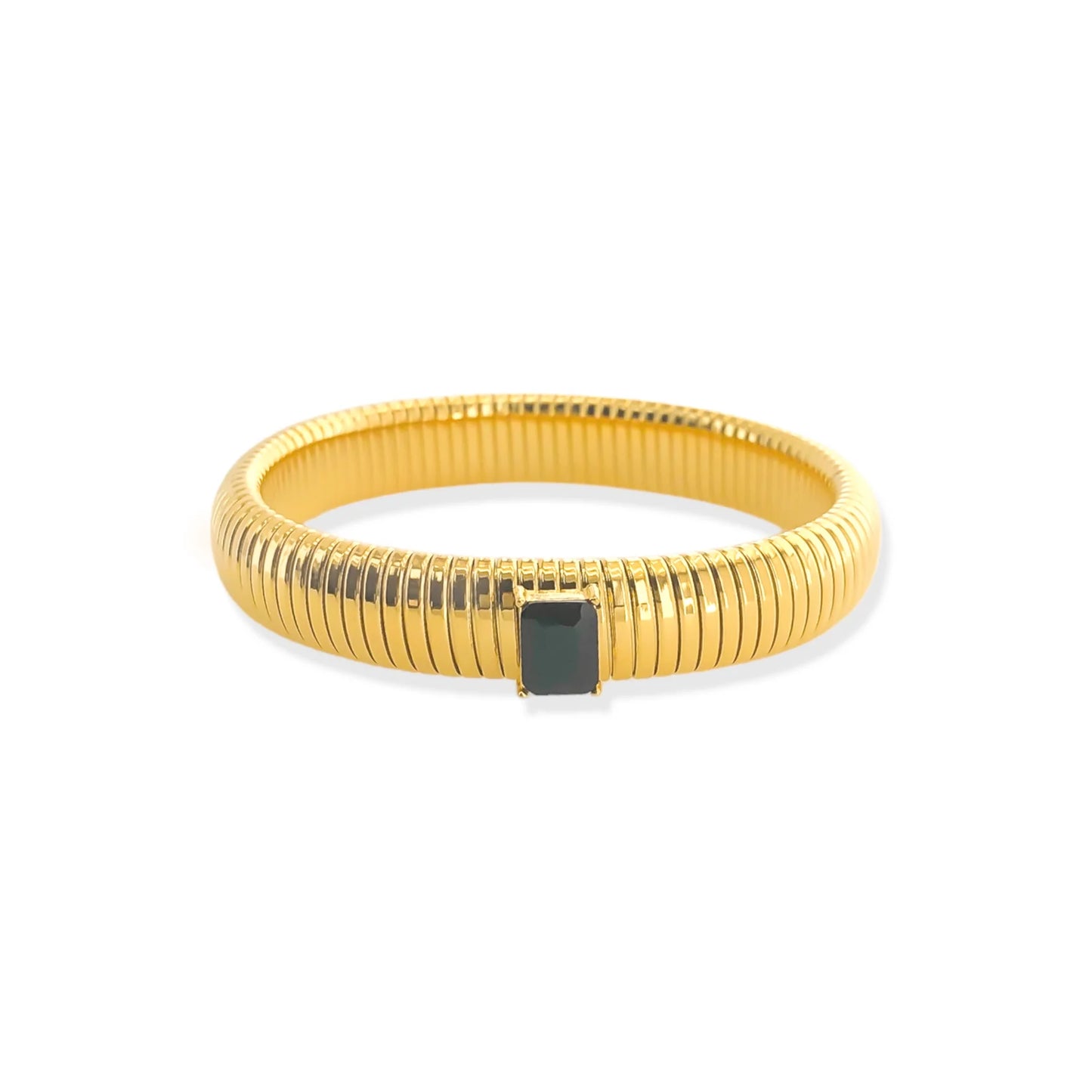 Crystal Semi-Stretch Ribbed Bracelet