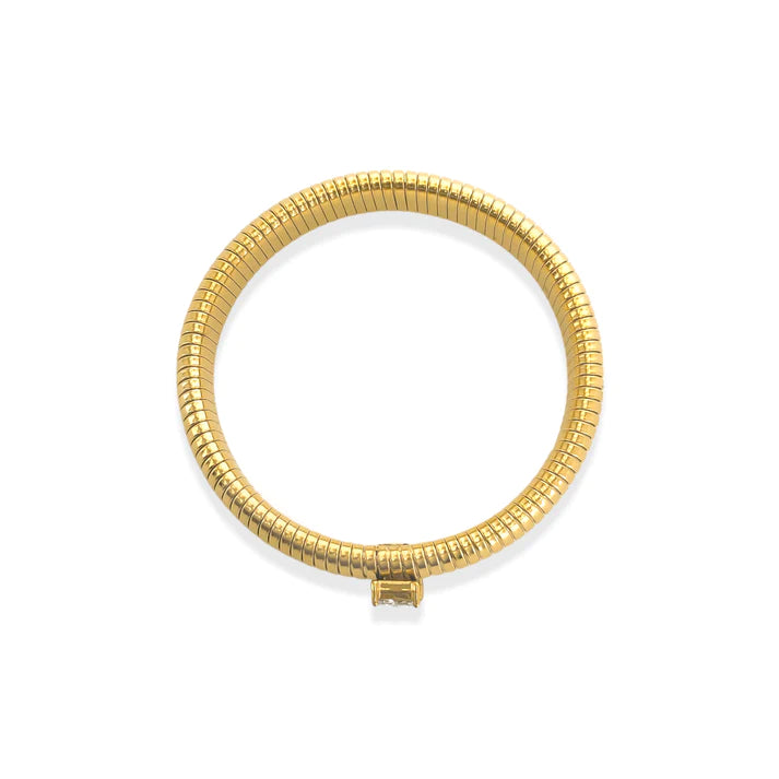 Crystal Semi-Stretch Ribbed Bracelet