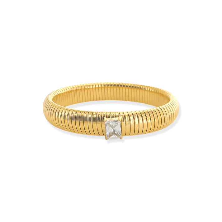 Crystal Semi-Stretch Ribbed Bracelet