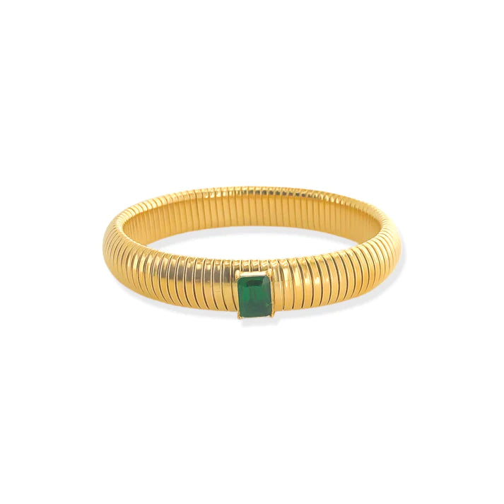 Crystal Semi-Stretch Ribbed Bracelet