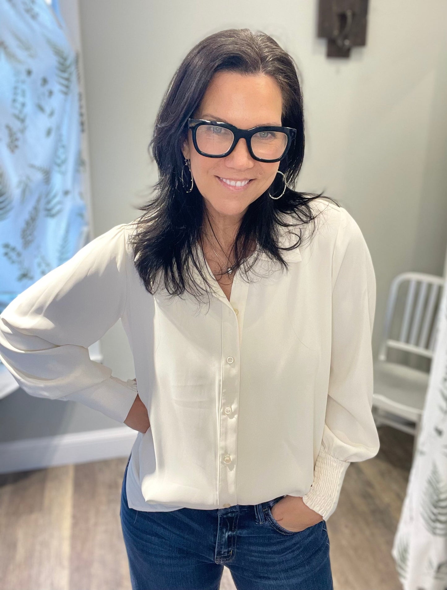 Veronica M Pilitan Collar Button Blouse - MEDIUM