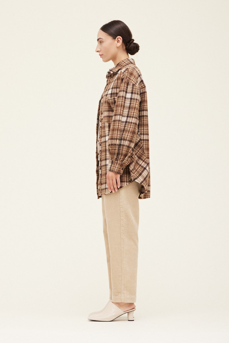 Grade & Gather Cozy Plaid Shirt Jacket - M/L
