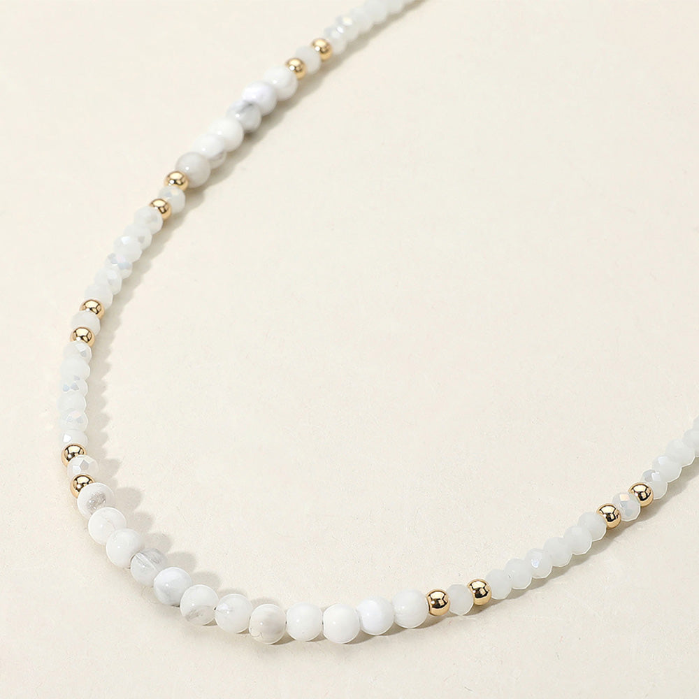 Natural Faceted Stone Choker Necklace