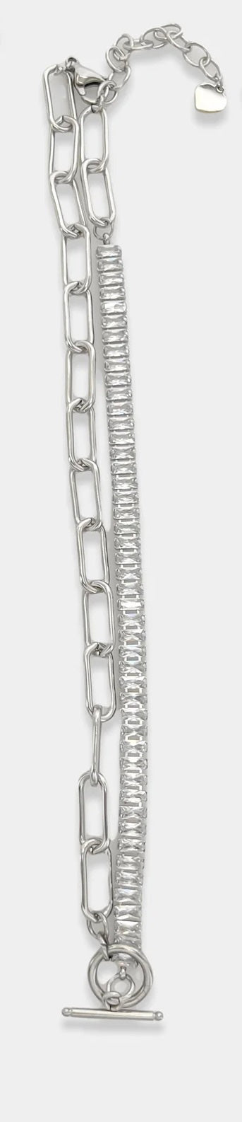 Fab Crystal Stainless Steel Necklace