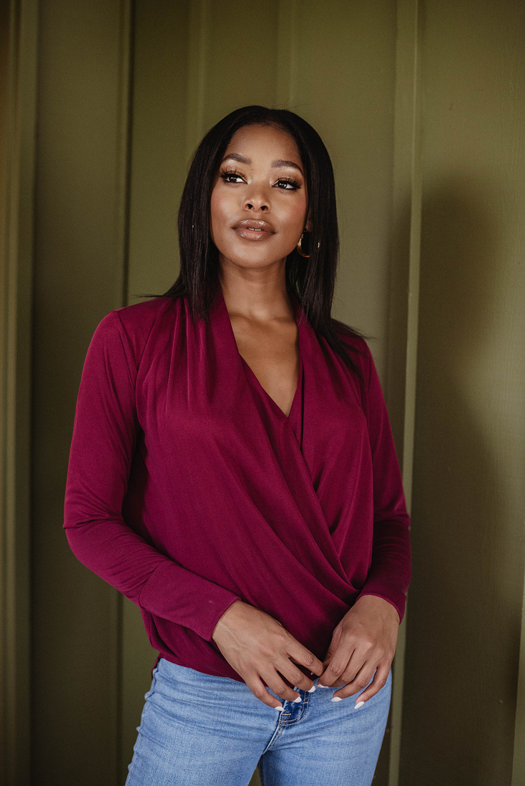 Veronica M Surplice Cupro Top - LARGE