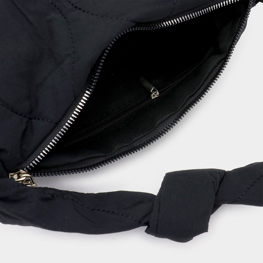 Quilted Puffer Half Moon Tote / Shoulder Bag