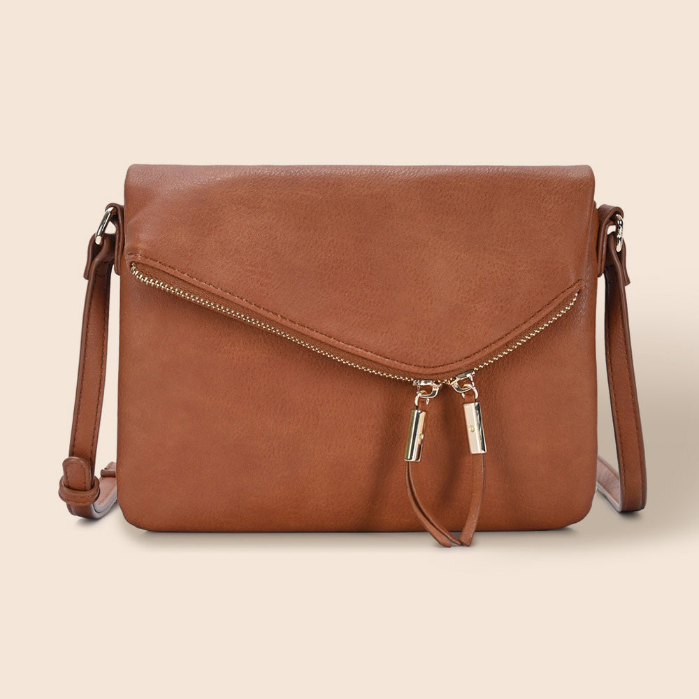 Faux Leather Envelope Crossbody Bag