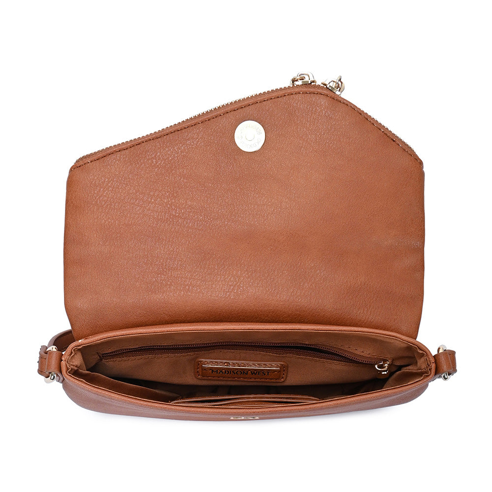 Faux Leather Envelope Crossbody Bag