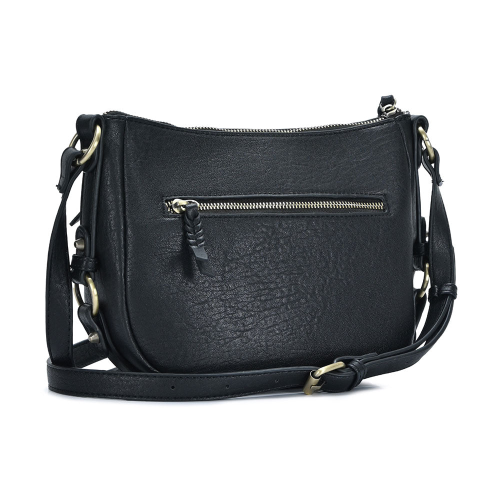 Faux Leather Compact Crossbody Bag