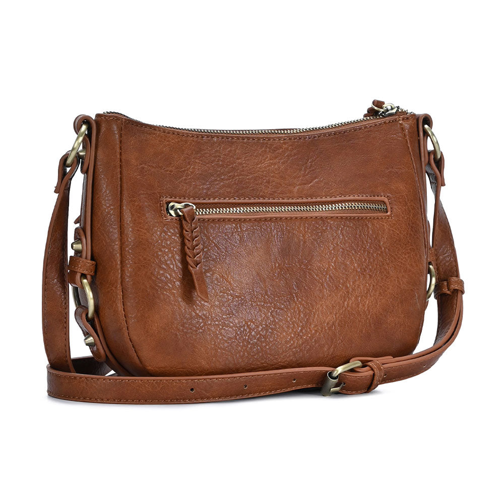 Faux Leather Compact Crossbody Bag
