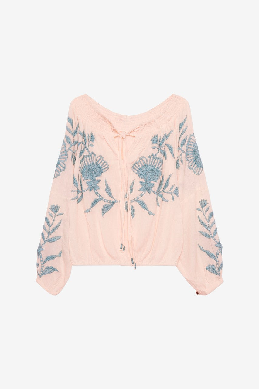 Nud Embroidered Long Sleeve Top