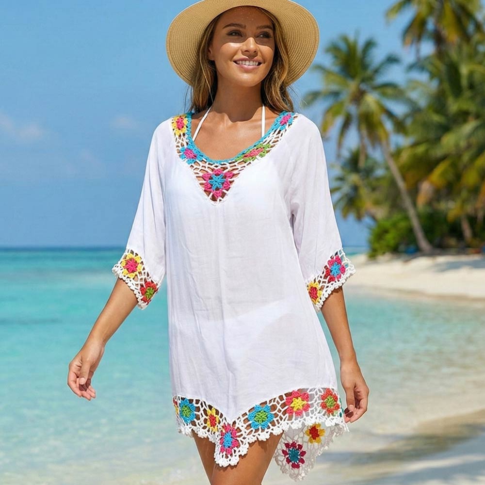 Lightweight Granny Square Beach Cover Up
