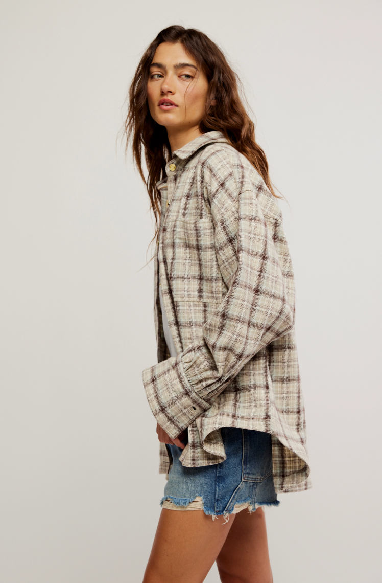 Free People Ashley Plaid Top