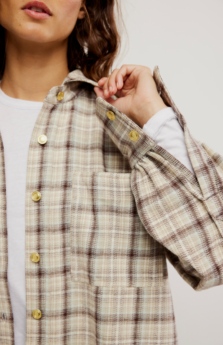 Free People Ashley Plaid Top