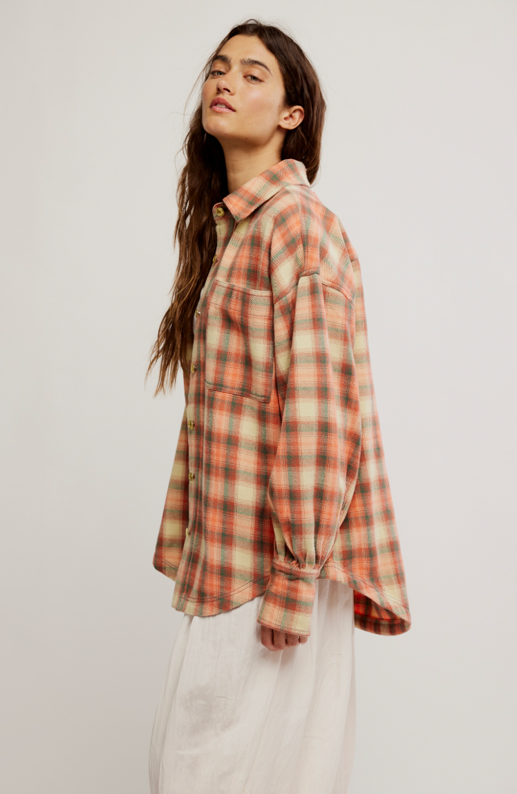 Free People Ashley Plaid Top