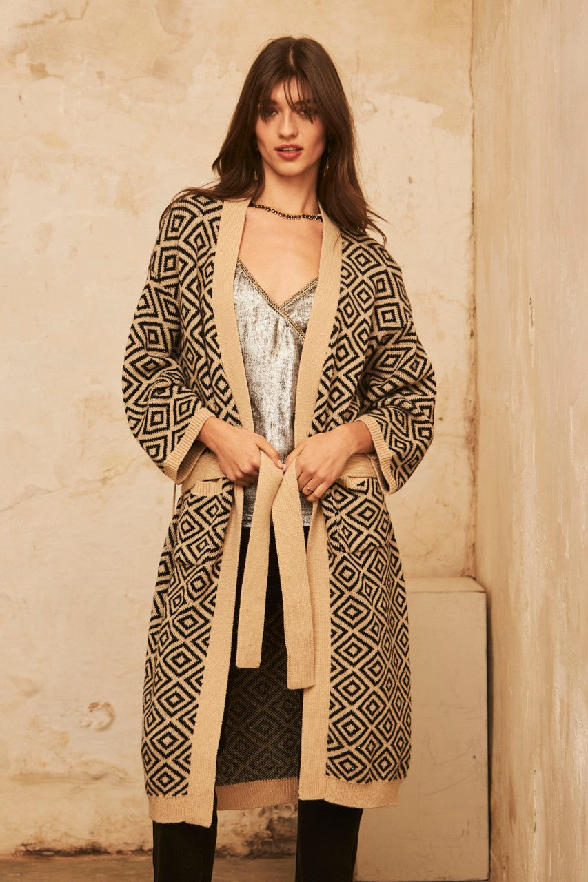 Nekane NKN Geometric Jacquard Cardigan