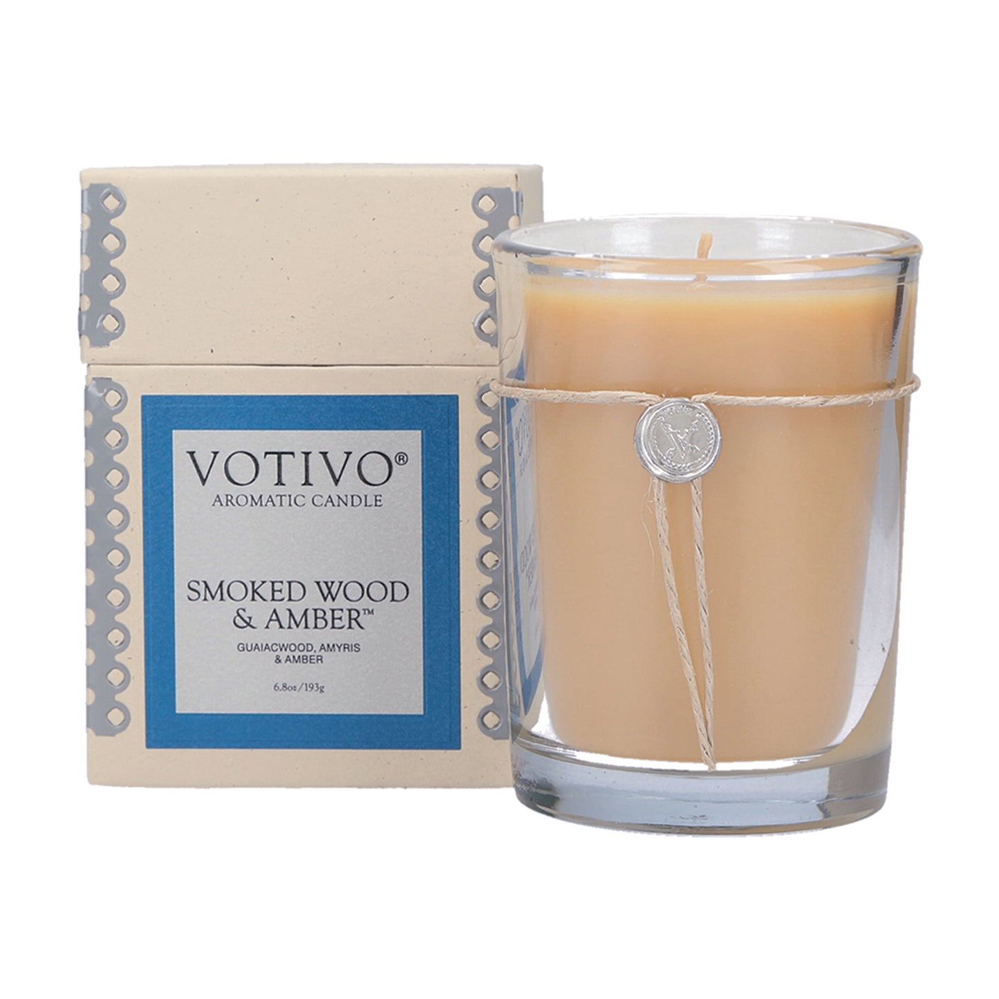 Votivo Smoked Wood & Amber Soy Candle
