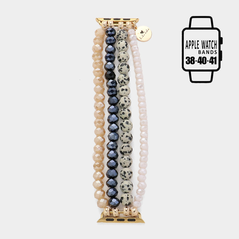 Crystal and Jasper Beaded Apple Watch Band