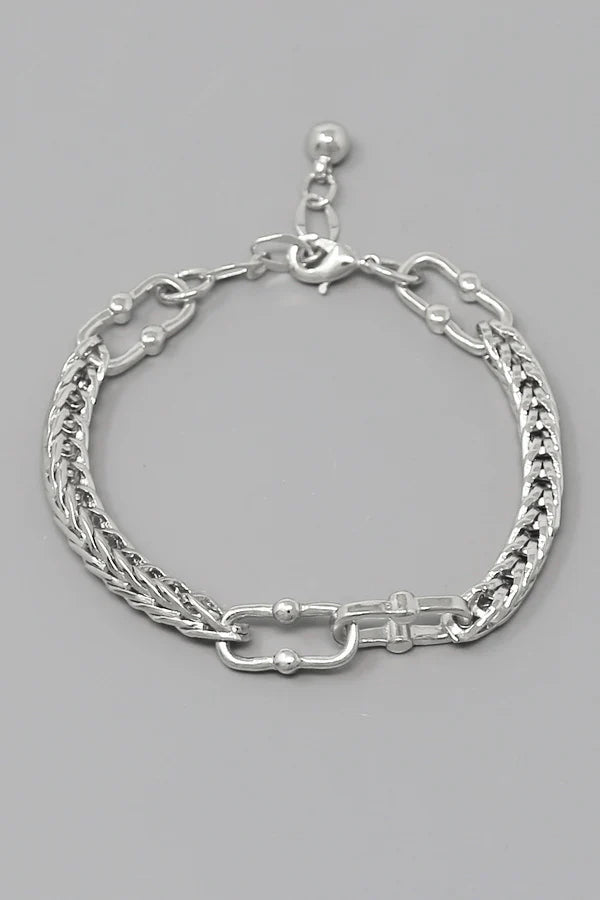 Textured Link Gold Dipped Wheat Chain Bracelet
