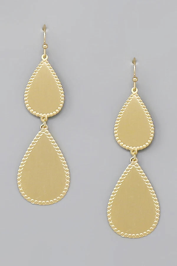 Lightweight Metal Double Teardrop Earrings