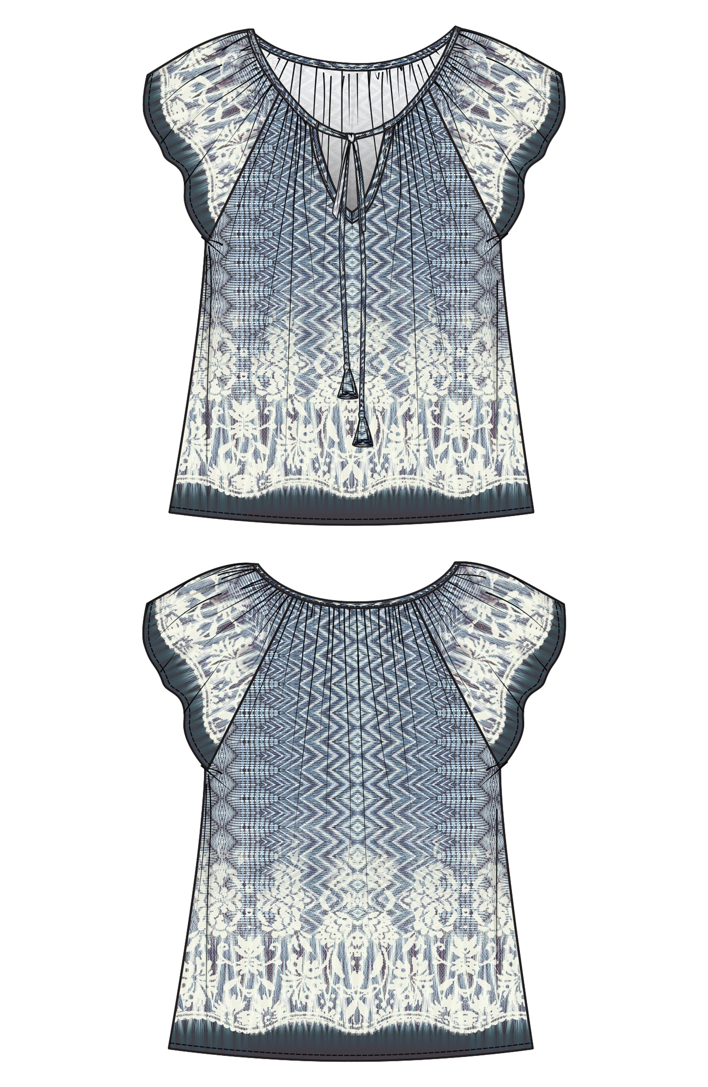 Liverpool Nomad Ikat Print Top