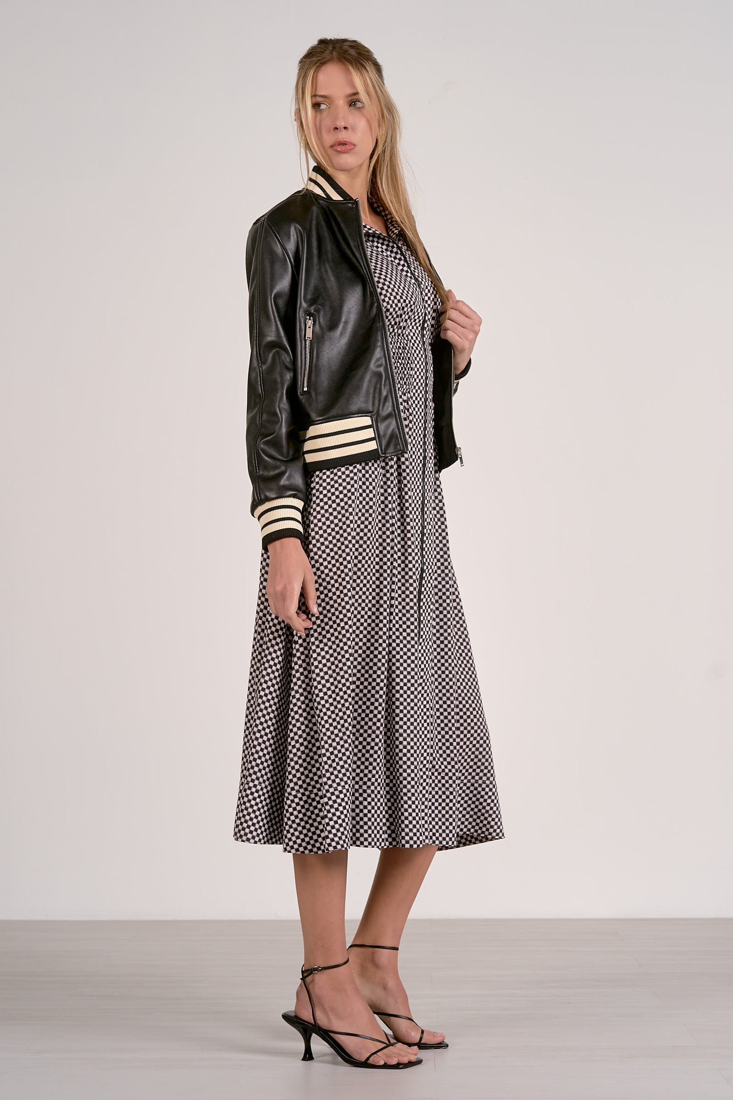 Elan Black & Ivory Bomber Jacket