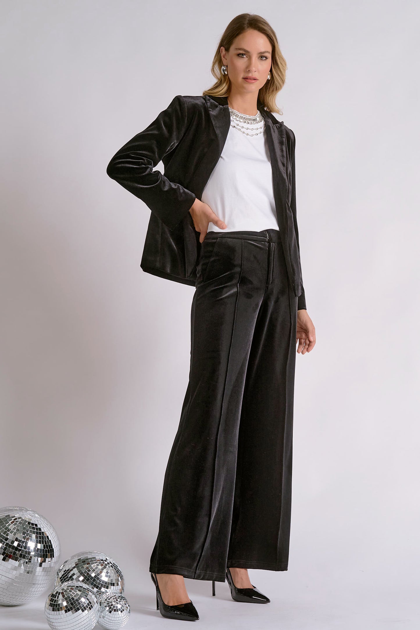 Elan Plush Velvet Blazer Jacket